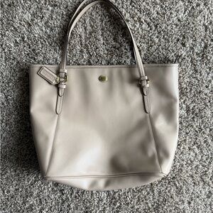 Coach Cream Leather Tote Bag